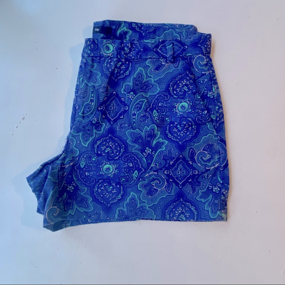 GAP mid-rise print chino short - BLUE PAISLEY